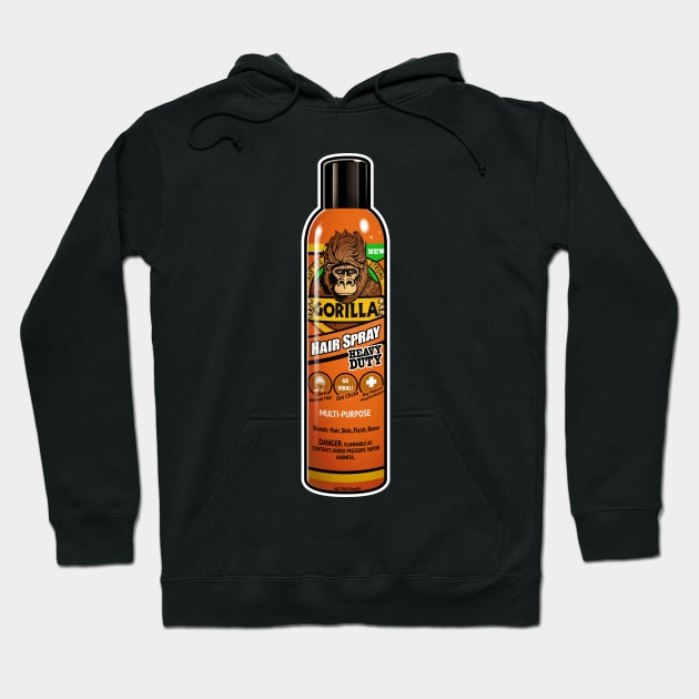 Gorilla Hair Spray Logo Parody Hoodie by CTKR Studio